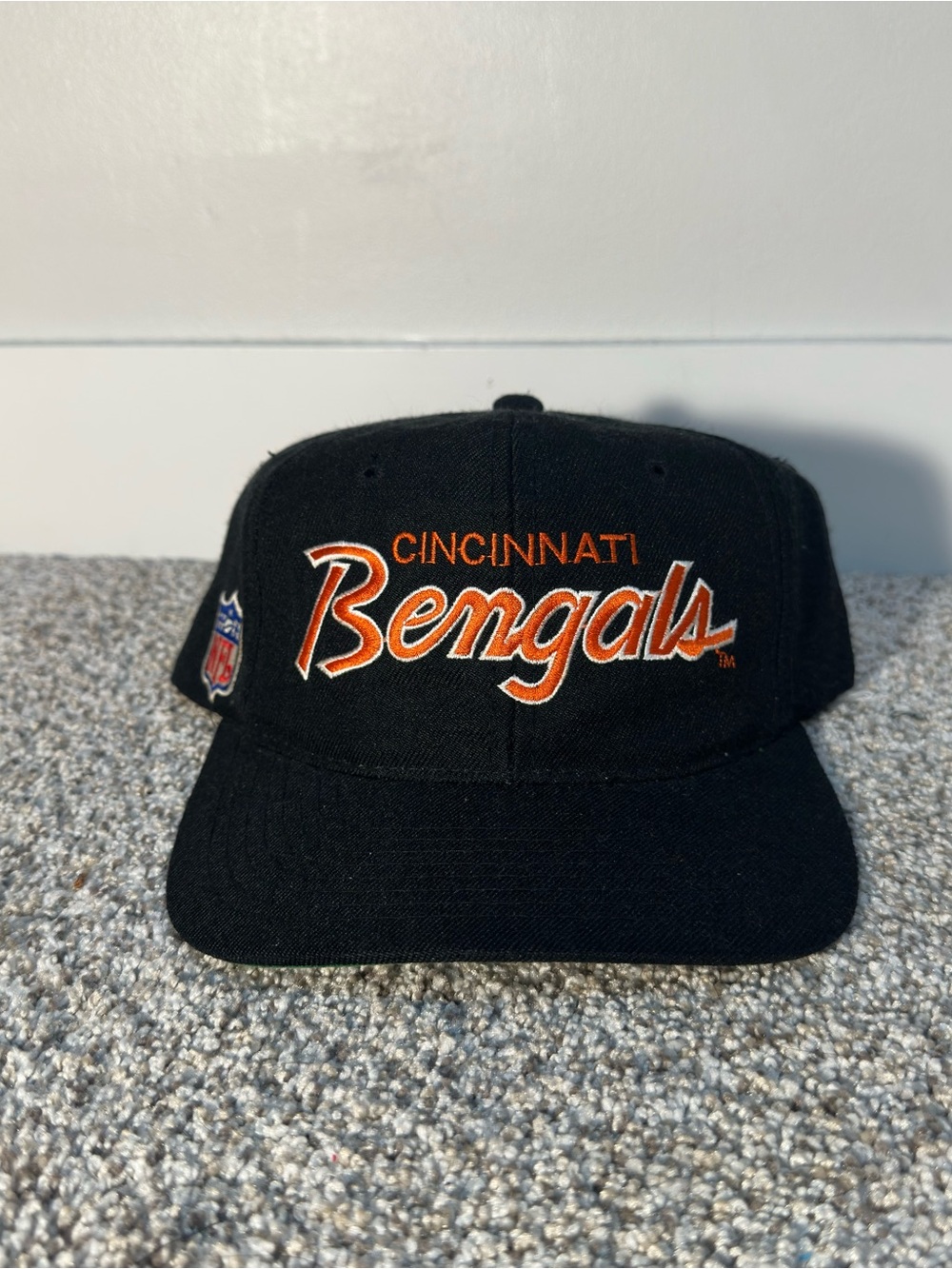NFL Cincinnati Bengals Black Hat with Orange Embroidery